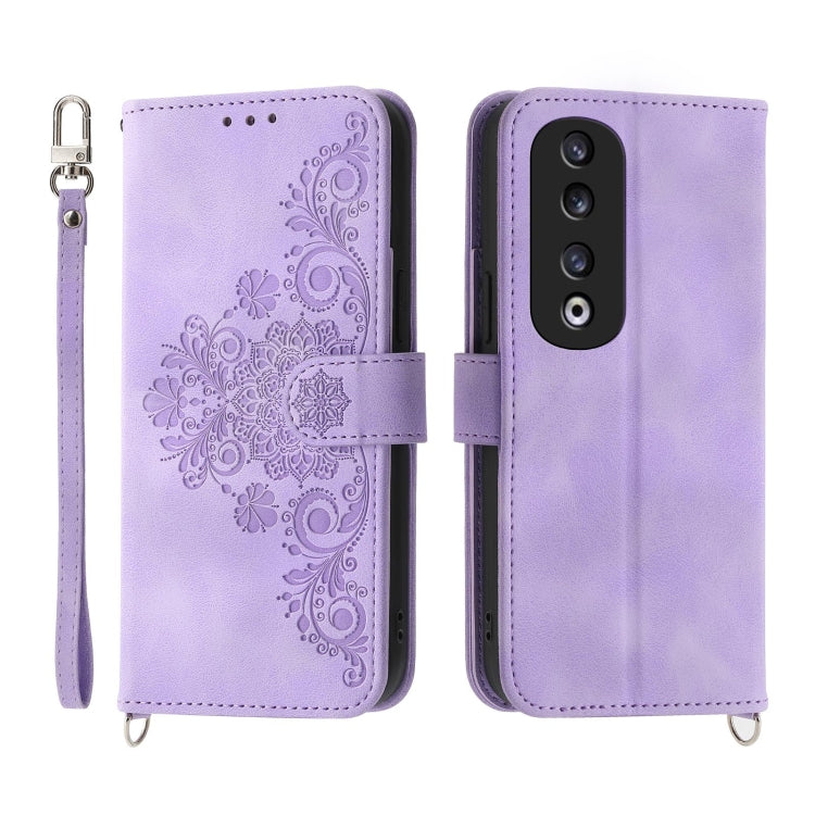Skin Feel Flowers Embossed Wallet Leather Phone Case, For Honor 90 Pro 5G, For Honor 90 5G, For Honor X50i, For Honor X40i 5G / Play7T Pro