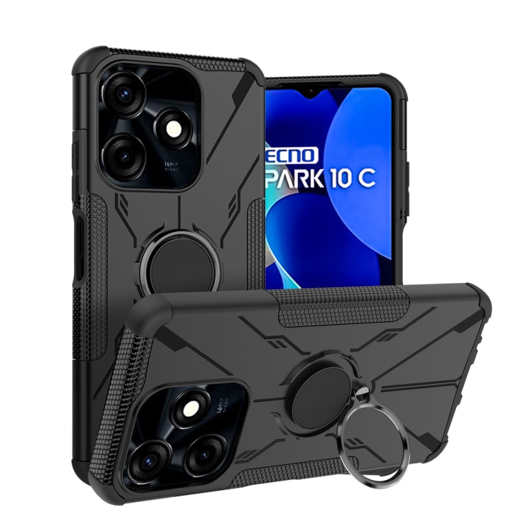 Armor Bear Shockproof PC + TPU Phone Case with Ring, For Tecno Spark 10C