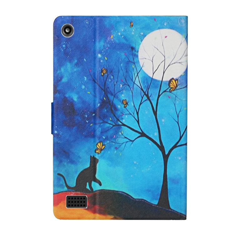 Colored Drawing Pattern Horizontal Flip Leather Case with Holder & Card Slots, For Amazon Kindle Fire HD7 (2019)