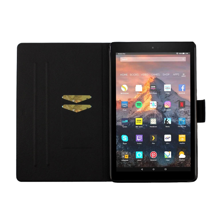 Colored Drawing Pattern Horizontal Flip Leather Case with Holder & Card Slots, For Amazon Kindle Fire HD7 (2019)
