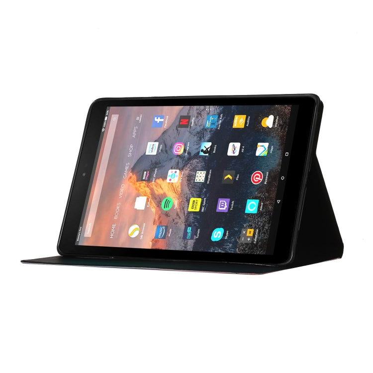 Colored Drawing Pattern Horizontal Flip Leather Case with Holder & Card Slots, For Amazon Kindle Fire HD7 (2019)