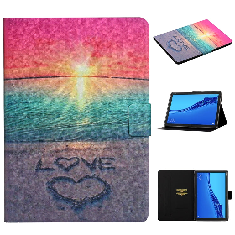 Colored Drawing Pattern Horizontal Flip Leather Case with Holder & Card Slots & Sleep / Wake-up Function, For Huawei MediaPad M5 Lite, For Lenovo Tab FHD M10 Plus X606F, For iPad 5, For iPad 10.2