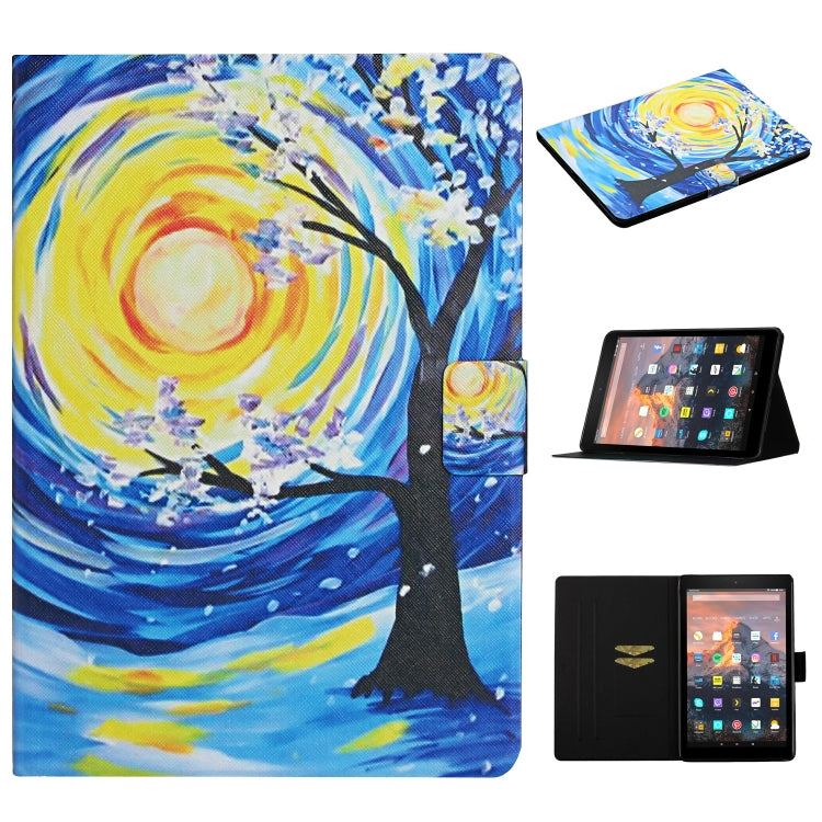 Colored Drawing Pattern Horizontal Flip Leather Case with Holder & Card Slots & Sleep / Wake-up Function, For Samsung Galaxy Tab S5e T720/T725, For Samsung Galaxy Tab S6 T860/T865, For Amazon Kindle Fire HD8 (2020), For Amazon Kindle Fire HD10 (2017)