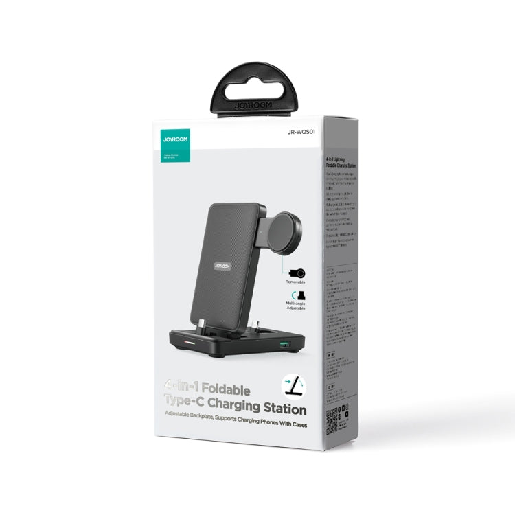 JOYROOM JR-WQS01 4 in 1 Wireless Charging Stand For Type-C Cellphone&Earphone / Samsung Watch Series(Black)