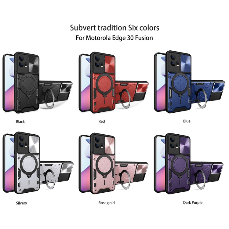 CD Texture Sliding Camshield Magnetic Holder Phone Case, For Motorola Edge 30 Fusion, For Motorola Edge 30 Neo, For Motorola Moto G62, For Motorola Edge 30 Ultra