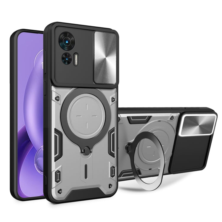 CD Texture Sliding Camshield Magnetic Holder Phone Case, For Motorola Edge 30 Fusion, For Motorola Edge 30 Neo, For Motorola Moto G62, For Motorola Edge 30 Ultra
