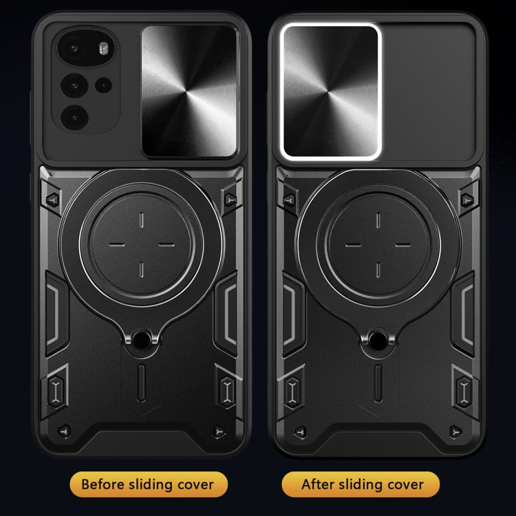 CD Texture Sliding Camshield Magnetic Holder Phone Case, For Motorola Moto G22 / E32, For Motorola Edge 30, For Motorola Edge 30 Pro, For Motorola Moto E20 / E30 / E40