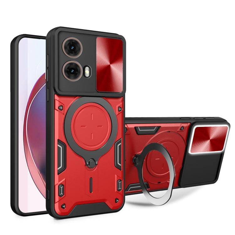 CD Texture Sliding Camshield Magnetic Holder Phone Case, For Motorola Edge 50 Neo, For Motorola Moto G85, For Motorola Edge 50 Pro Global, For Motorola Moto G24 Power