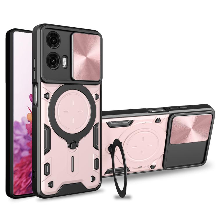 CD Texture Sliding Camshield Magnetic Holder Phone Case, For Motorola Edge 50 Pro Global, For Motorola Moto G24 Power, For Motorola Moto E13, For Motorola Moto E22 / E22i