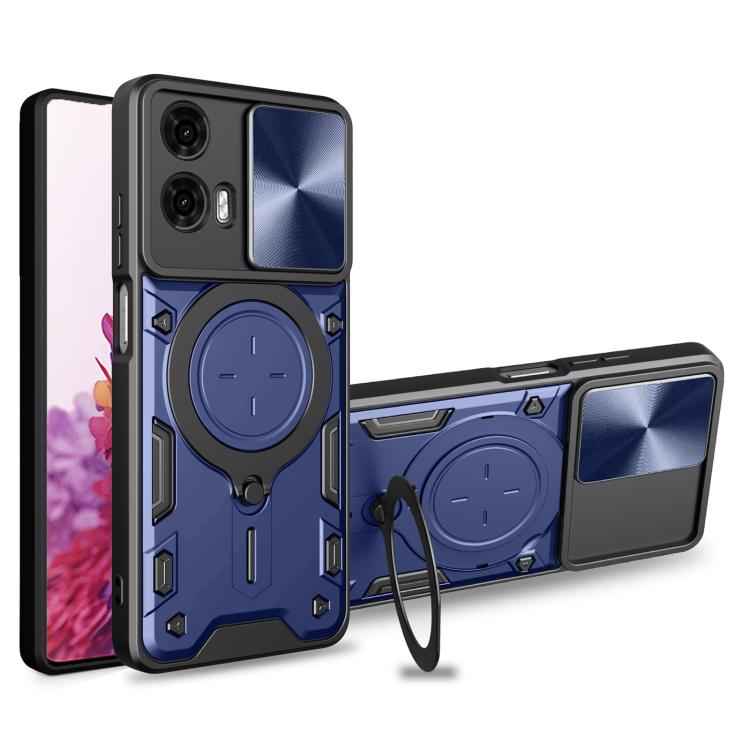 CD Texture Sliding Camshield Magnetic Holder Phone Case, For Motorola Edge 50 Pro Global, For Motorola Moto G24 Power, For Motorola Moto E13, For Motorola Moto E22 / E22i