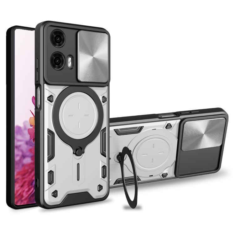 CD Texture Sliding Camshield Magnetic Holder Phone Case, For Motorola Edge 50 Pro Global, For Motorola Moto G24 Power, For Motorola Moto E13, For Motorola Moto E22 / E22i