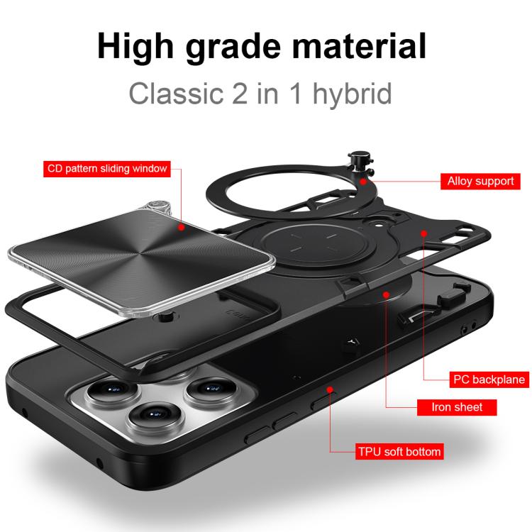 CD Texture Sliding Camshield Magnetic Holder Phone Case, For Motorola Edge 70 Pro 5G, For Motorola Moto G15 / G17 4G, For Motorola Moto G67 5G, For Motorola Edge 70 Fusion 5G