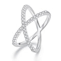 S925 Sterling Silver White Gold Plated Dual Layer Moissanite Ring Hand Decoration, MSR036-8