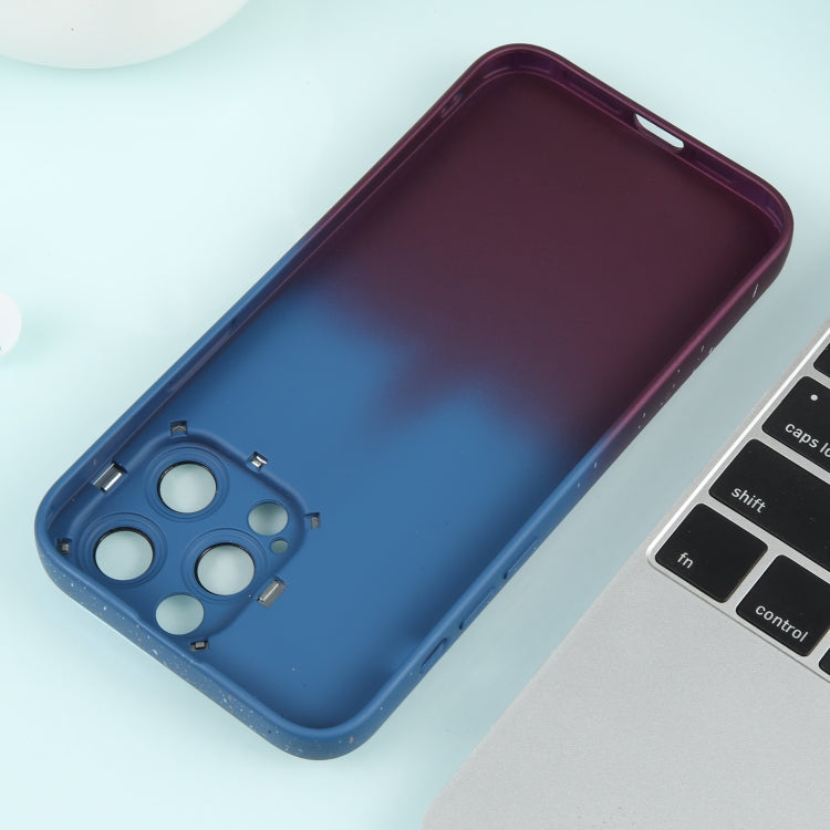 For iPhone 11 Pro Max Gradient Starry Silicone Phone Case with Lens Film(Blue Red)