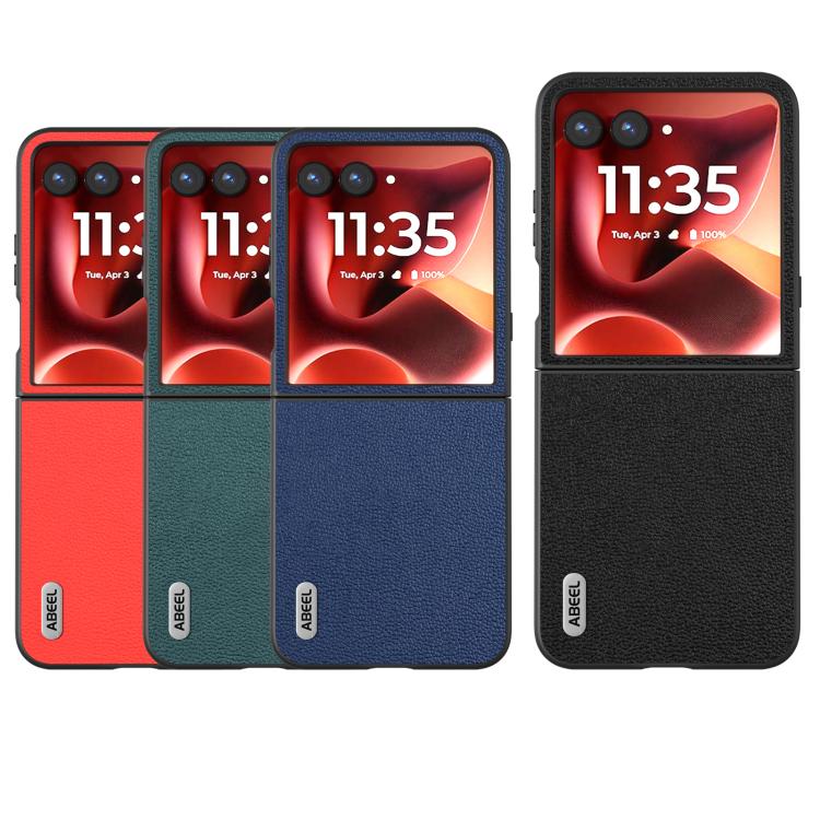 ABEEL Genuine Leather Luolai Series Phone Case, For Motorola Razr 60 Ultra, For Motorola Razr 50 Ultra, For Motorola Razr 50, For Motorola Razr 40, For Motorola Razr 40 Ultra