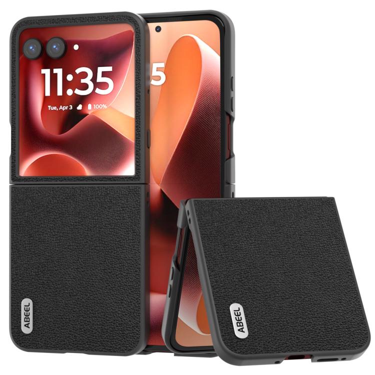 ABEEL Genuine Leather Luolai Series Phone Case, For Motorola Razr 60 Ultra, For Motorola Razr 50 Ultra, For Motorola Razr 50, For Motorola Razr 40, For Motorola Razr 40 Ultra