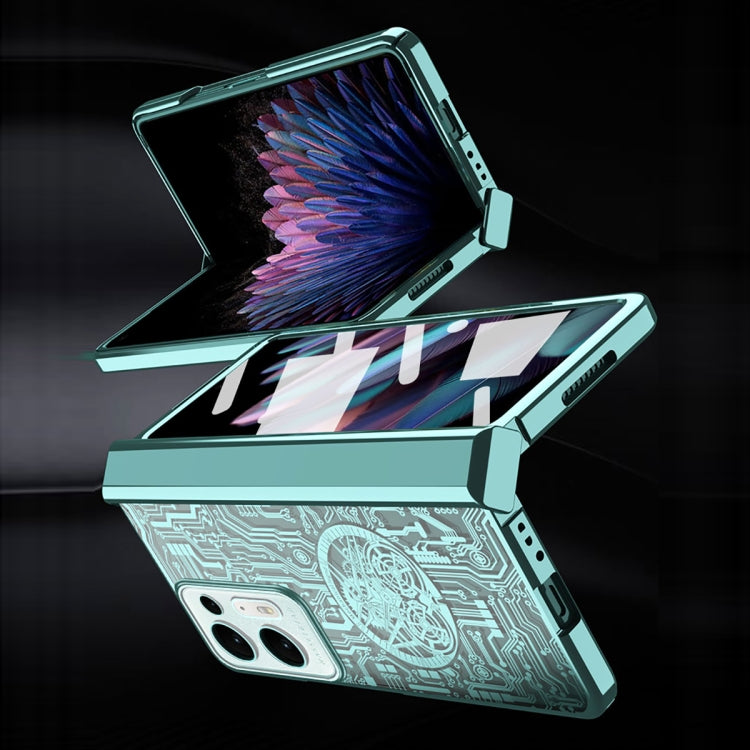 For OPPO Find N2 Mechanical Legend Integrated Electroplating All-inclusive Phone Case(Blue)