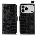 Crocodile Top Layer Cowhide Leather Phone Case, For iPhone 18 Pro / 17 Pro, For iPhone 18 Pro Max / 17 Pro Max, For iPhone 16e / 17e, For iPhone 17, For iPhone Air, For iPhone 16 Pro Max