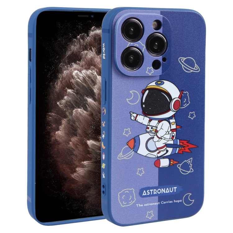 Color Contrast Astronaut Pattern TPU Phone Case, For iPhone 12 mini, For iPhone 11 Pro Max, For iPhone 11, For iPhone 11 Pro, For iPhone XS / X, For iPhone XR, For iPhone XS Max, For iPhone 8 Plus / 7 Plus