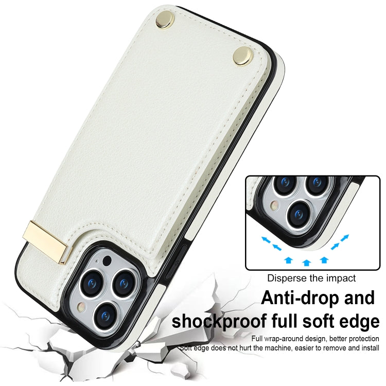 Metal Buckle Card Slots Phone Case, For iPhone 13 Pro, For iPhone 12 / 12 Pro, For iPhone 12 Pro Max, For iPhone 11 Pro Max
