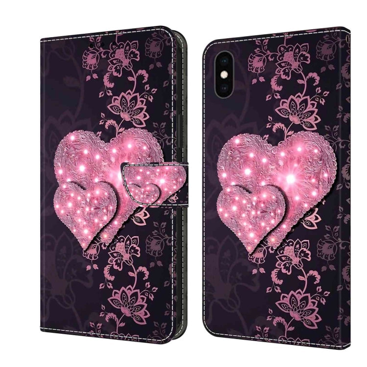 Crystal 3D Shockproof Protective Leather Phone Case, For iPhone XS Max