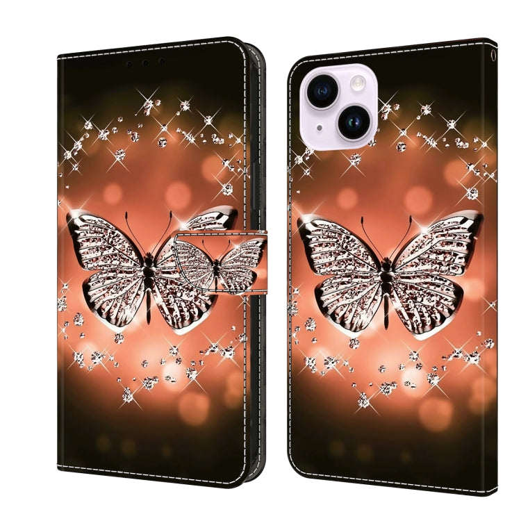 Crystal 3D Shockproof Protective Leather Phone Case, For iPhone 15 Plus