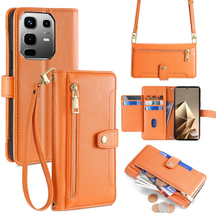 Sheep Texture Cross-body Zipper Wallet Leather Phone Case, For Infinix Note 50x 5G, For Infinix Note 50 Pro+ 5G, For Infinix Note 50 4G, For Infinix Hot 50i 4G