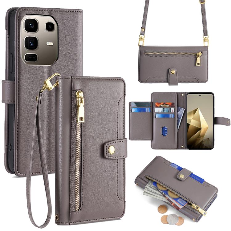 Sheep Texture Cross-body Zipper Wallet Leather Phone Case, For Infinix Note 50x 5G, For Infinix Note 50 Pro+ 5G, For Infinix Note 50 4G, For Infinix Hot 50i 4G