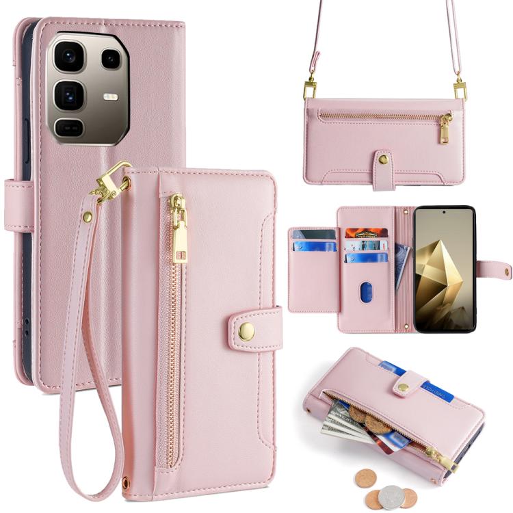 Sheep Texture Cross-body Zipper Wallet Leather Phone Case, For Infinix Note 50x 5G, For Infinix Note 50 Pro+ 5G, For Infinix Note 50 4G, For Infinix Hot 50i 4G