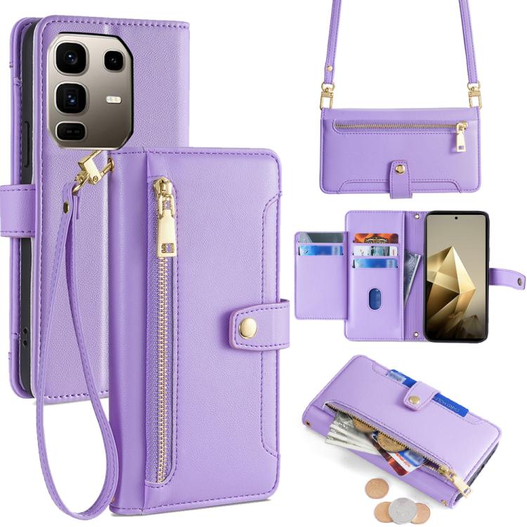 Sheep Texture Cross-body Zipper Wallet Leather Phone Case, For Infinix Note 50x 5G, For Infinix Note 50 Pro+ 5G, For Infinix Note 50 4G, For Infinix Hot 50i 4G