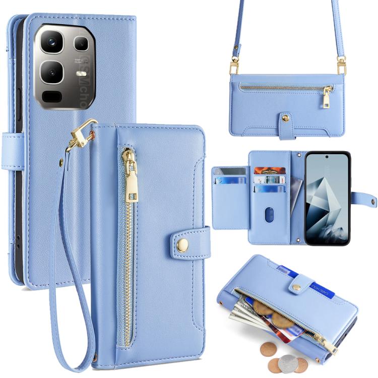 Sheep Texture Cross-body Zipper Wallet Leather Phone Case, For Infinix Note 50x 5G, For Infinix Note 50 Pro+ 5G, For Infinix Note 50 4G, For Infinix Hot 50i 4G