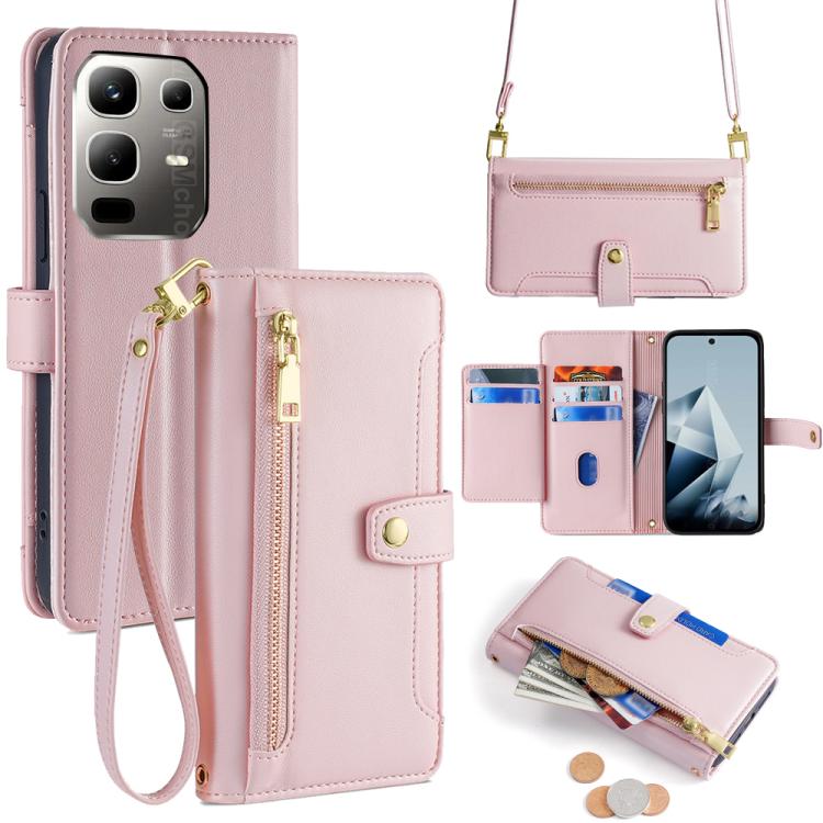 Sheep Texture Cross-body Zipper Wallet Leather Phone Case, For Infinix Note 50x 5G, For Infinix Note 50 Pro+ 5G, For Infinix Note 50 4G, For Infinix Hot 50i 4G