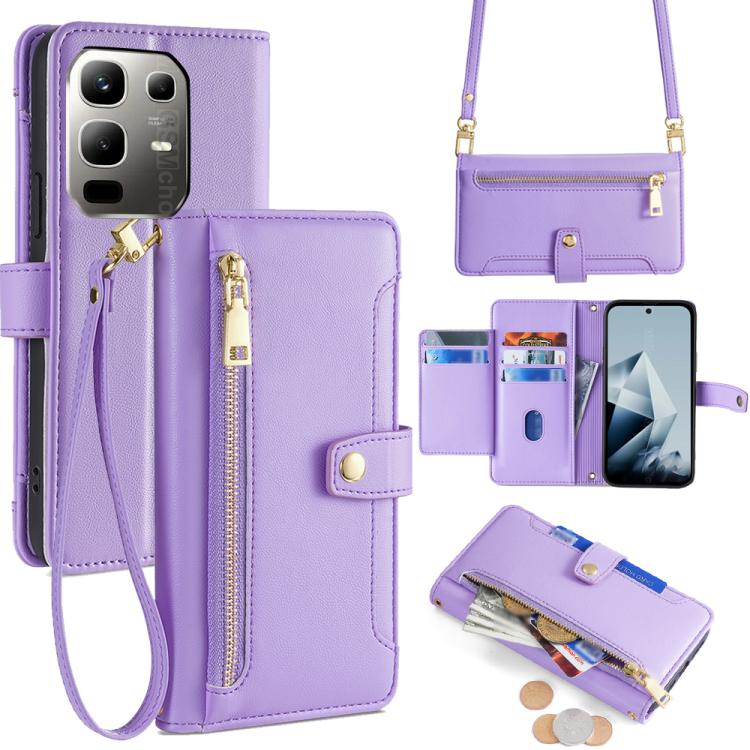 Sheep Texture Cross-body Zipper Wallet Leather Phone Case, For Infinix Note 50x 5G, For Infinix Note 50 Pro+ 5G, For Infinix Note 50 4G, For Infinix Hot 50i 4G