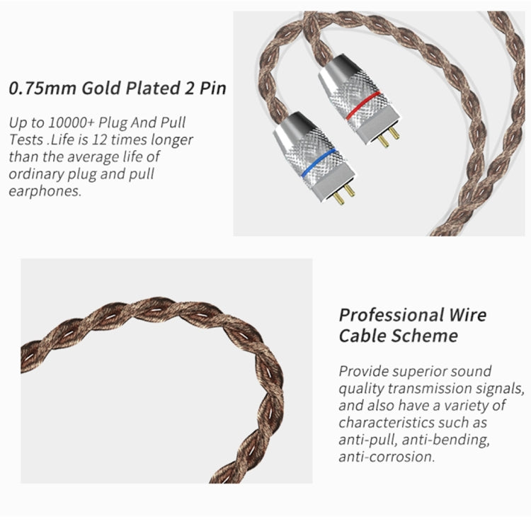 CCA CCA-C10 3.5mm Gold Plated Plug Ten Unit Hybrid Wire-controlled In-ear Earphone, without Mic