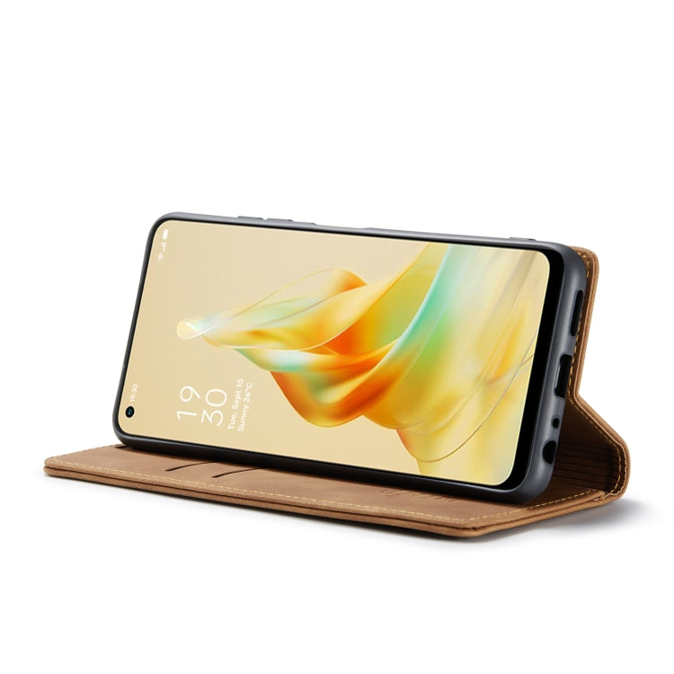 For OPPO Reno8 T 4G CaseMe 013 Multifunctional Horizontal Flip Leather Phone Case(Brown)
