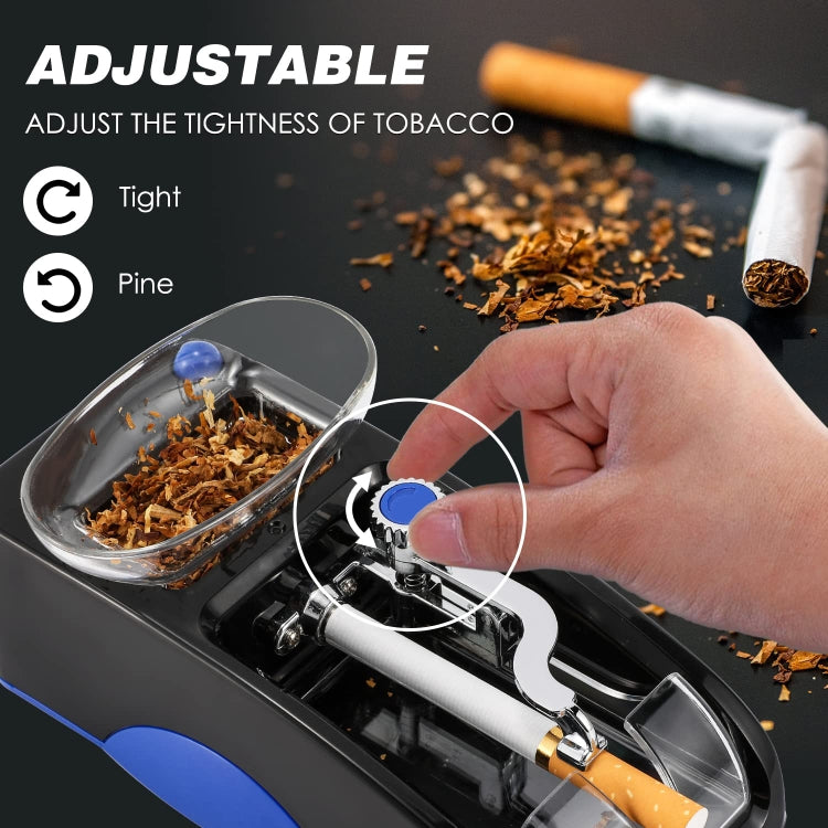 Automatic Electric Cigarette Rolling Machine Cigarette Injector Maker, Diameter: 6.5mm, Power Plug:EU Plug(Blue)