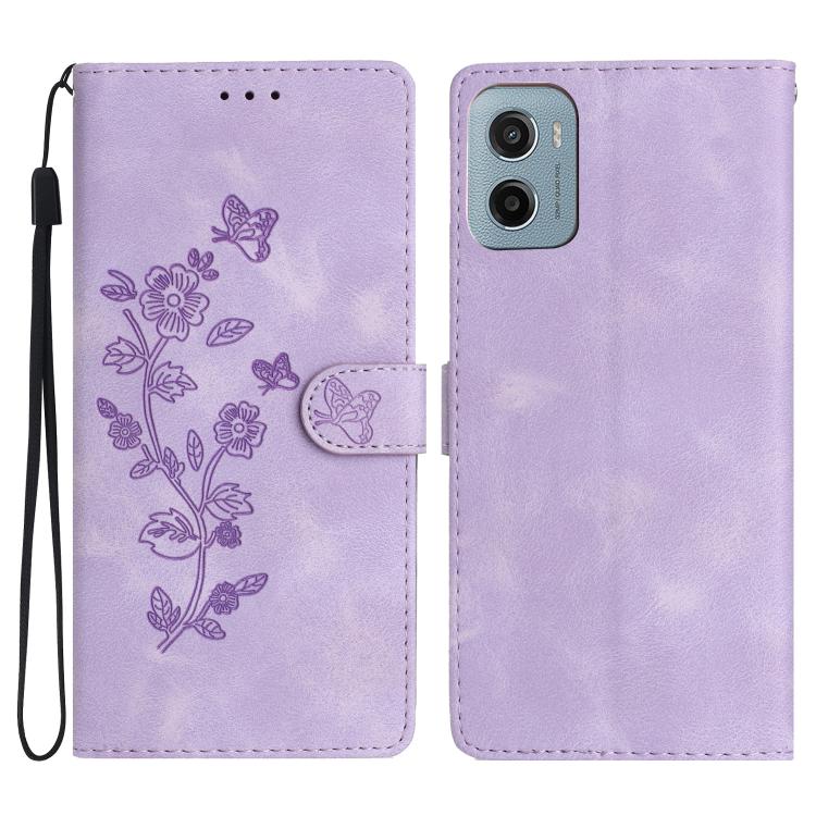 Flower Butterfly Embossing Pattern Leather Phone Case, For Motorola Moto G56 5G, For Motorola Moto E15, For Motorola Moto G05, For Motorola Moto G15