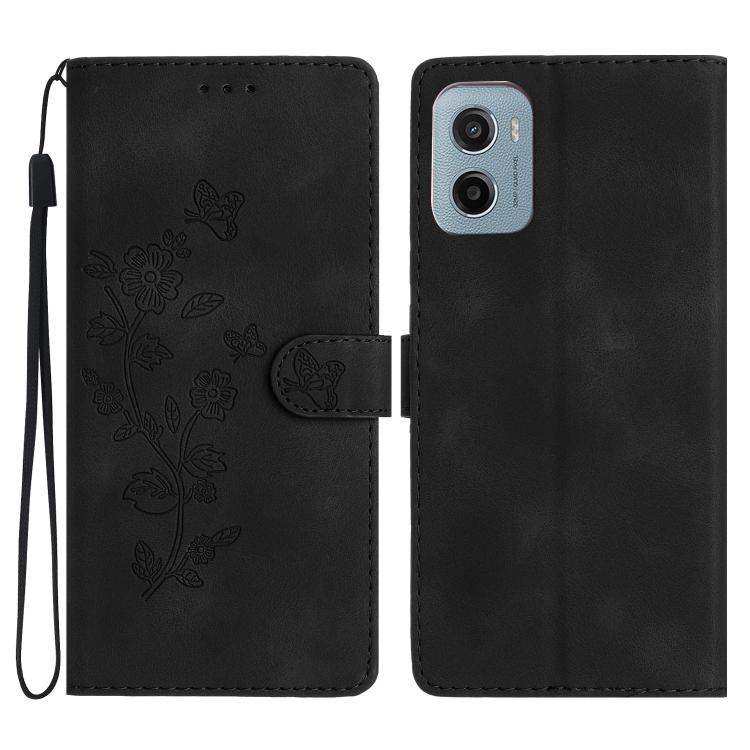 Flower Butterfly Embossing Pattern Leather Phone Case, For Motorola Moto G56 5G, For Motorola Moto E15, For Motorola Moto G05, For Motorola Moto G15