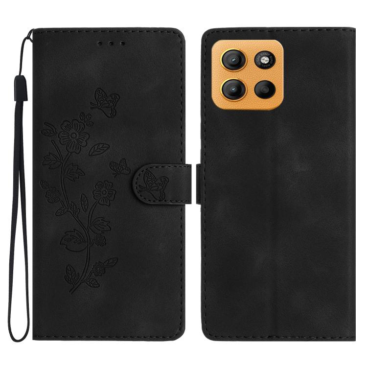 Flower Butterfly Embossing Pattern Leather Phone Case, For Motorola Moto G56 5G, For Motorola Moto E15, For Motorola Moto G05, For Motorola Moto G15