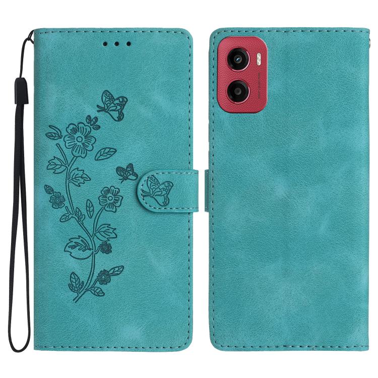 Flower Butterfly Embossing Pattern Leather Phone Case, For Motorola Moto G56 5G, For Motorola Moto E15, For Motorola Moto G05, For Motorola Moto G15