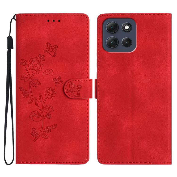 Flower Butterfly Embossing Pattern Leather Phone Case, For Motorola Moto G56 5G, For Motorola Moto E15, For Motorola Moto G05, For Motorola Moto G15