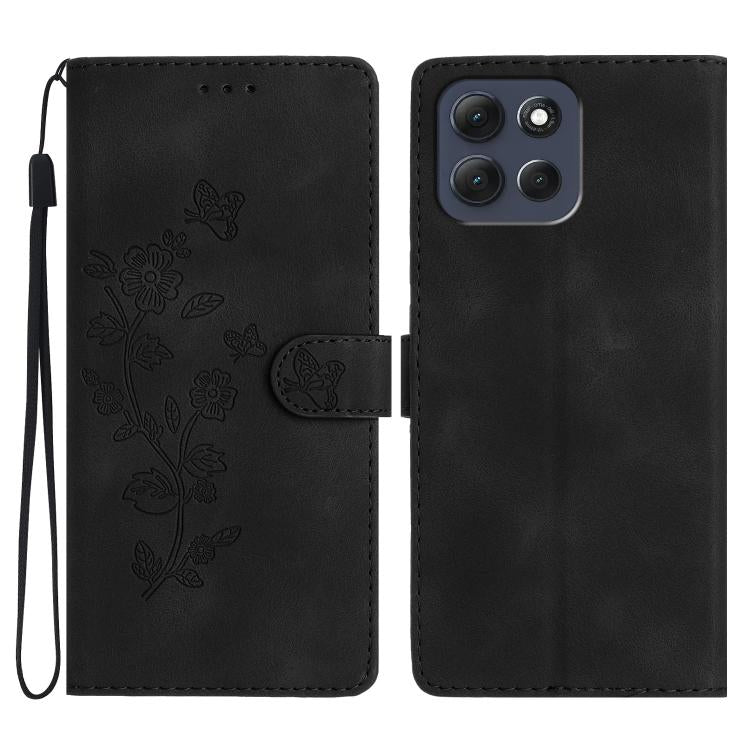 Flower Butterfly Embossing Pattern Leather Phone Case, For Motorola Moto G56 5G, For Motorola Moto E15, For Motorola Moto G05, For Motorola Moto G15