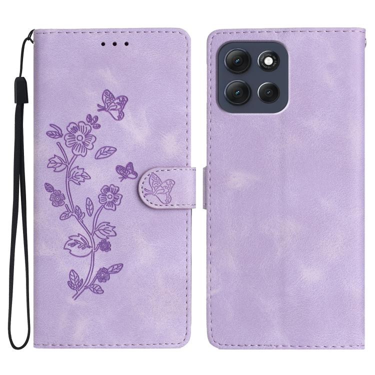 Flower Butterfly Embossing Pattern Leather Phone Case, For Motorola Moto G57 5G, For Motorola Moto G67 Power 5G, For Motorola Moto G86 Power, For Motorola Moto G86 5G
