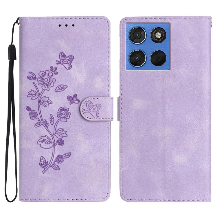 Flower Butterfly Embossing Pattern Leather Phone Case, For Motorola Moto G57 5G, For Motorola Moto G67 Power 5G, For Motorola Moto G86 Power, For Motorola Moto G86 5G