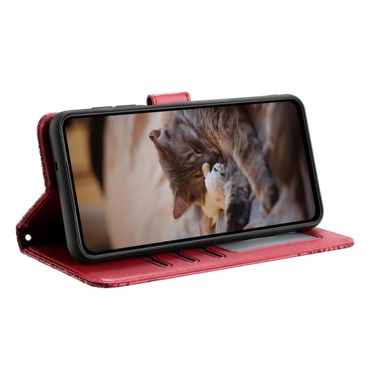 Cat Embossing Pattern Leather Phone Case with Lanyard, For iPhone Air, For iPhone 16 Pro Max, For iPhone 16 Pro, For iPhone 16 Plus