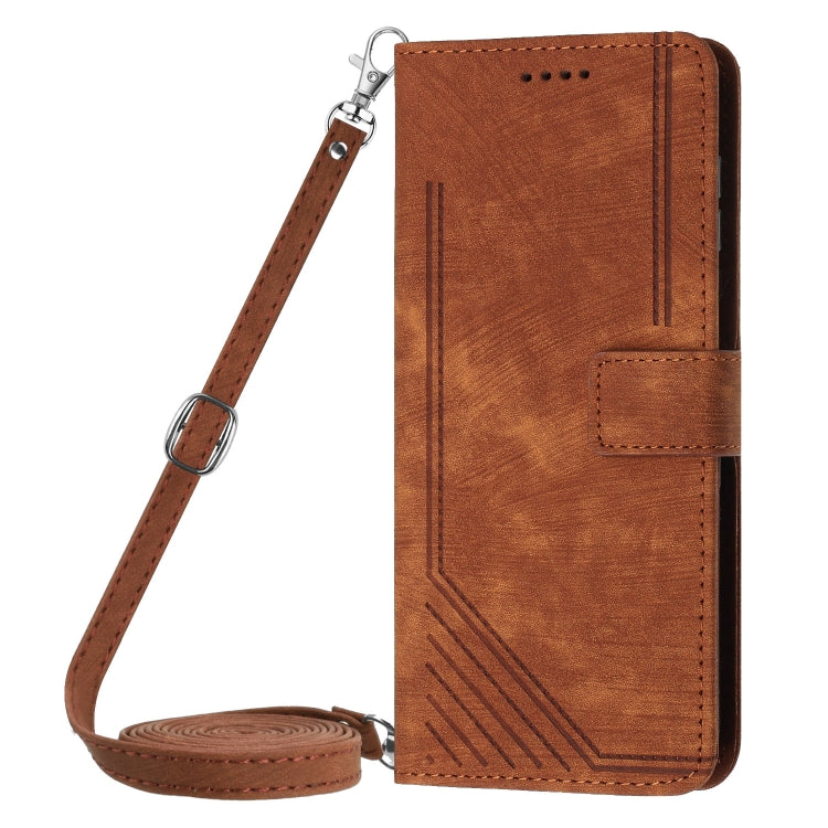 Skin Feel Stripe Pattern Leather Phone Case with Lanyard, For Infinix Zero 30 4G, For Infinix Zero 30 5G, For Infinix Hot 30 Play NFC, For Infinix Note 30/Note 30 5G