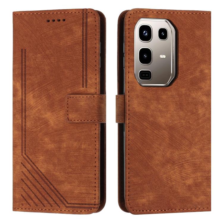 Skin Feel Stripe Pattern Leather Phone Case with Lanyard, For Infinix Note 50 Pro+, For Infinix Note 50 4G / 50 Pro 4G, For Infinix Hot 50 Pro 4G, For Infinix Hot 50i
