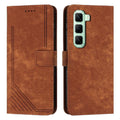 Skin Feel Stripe Pattern Leather Phone Case with Lanyard, For Infinix Hot 70 5G, For Infinix Note Edge 5G, For Infinix Smart 20 4G, For Infinix Note 60 / 60 Pro 5G
