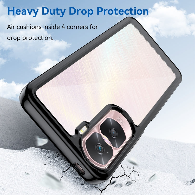 For Honor 90 Lite Colorful Series Acrylic Hybrid TPU Phone Case(Black)