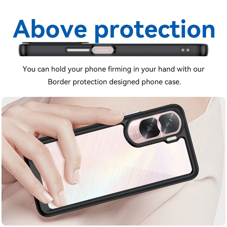 For Honor 90 Lite Colorful Series Acrylic Hybrid TPU Phone Case(Black)